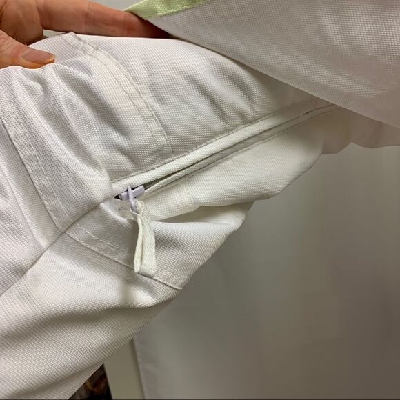 Bongo white winter ski jacket coat green pink detachable hood Sz S - Picture 10 of 16